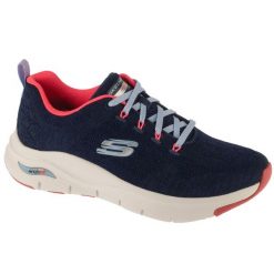 Buty sportowe Sneakersy damskie, Arch Fit Comfy Wave. Niebieskie obuwie sportowe Skechers, bez zapięcia, trekkingowe, Skechers Sport. Za 379.99 zł.