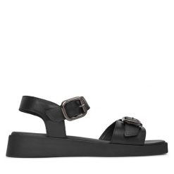 Sandały Lasocki. Czarne sandały Lasocki, bez wzorów, bez obcasa, na płaskiej podeszwie, bez zapięcia. Za 159.99 zł.