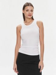 Calvin Klein Top Modal Rib Tank Top K20K206406 Biały Slim Fit. Białe topy Calvin Klein, xl, bez wzorów, bez kołnierzyka, bez ramiączek. Za 99.99 zł.