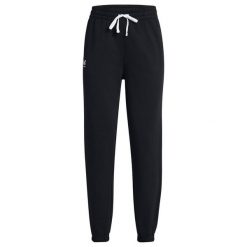 Spodnie Do Biegania Rival French Terry Dla Kobiet. Czarne spodnie sportowe Under Armour, bez wzorów, do biegania. Za 261.99 zł.
