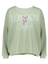 Miss goodlife Bluza "London" w kolorze zielonym rozmiar: XL. Zielone bluzy miss goodlife, xl, bez wzorów, z bawełny, bez kaptura. Za 118.84 zł.