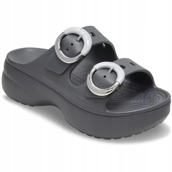 Sandały Dla Dorosłych Crocs Saturday Platform Dipped Buckle Sandal. Brązowe sandały Crocs, bez wzorów, z materiału, bez obcasa, bez zapięcia. Za 289.99 zł.