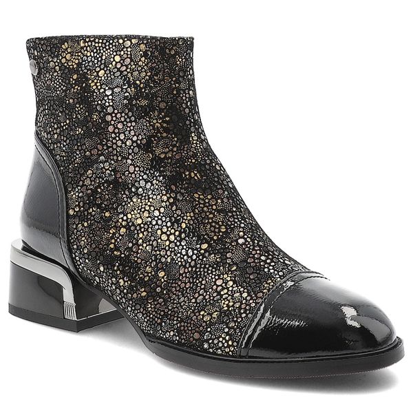 Czarne Botki S.Barski Ocieplane Obuwie Damskie. Czarne botki S.BARSKI, bez wzorów, z lakierowanej skóry, bez obcasa, na obcasie, bez zapięcia. Za 365.99 zł.