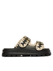 Mou Klapki MU.SW661001N Czarny. Czarne klapki Mou, bez wzorów, z syntetyku, bez obcasa. Za 539.99 zł.