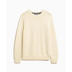 Damski sweter Superdry. Białe swetry Superdry, na zimę, bez wzorów, z dzianiny, bez ramiączek. Za 284.00 zł.