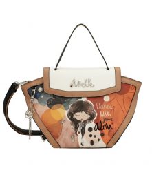 Pomarańczowa Elegancka Damska Torebka Anekke Z Laleczką. Brązowe torby na ramię Anekke, bez wzorów, eleganckie, na ramię, bez dodatków. Za 419.00 zł.
