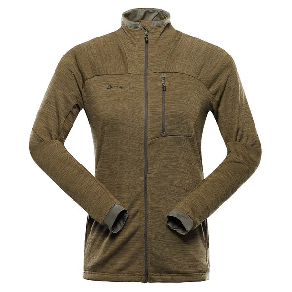 Bluza damska trekkingowa szybkoschnąca Alpine Pro Onneca 3. Zielone bluzy Alpine Pro, bez wzorów, bez kaptura. W wyprzedaży za 299.00 zł.