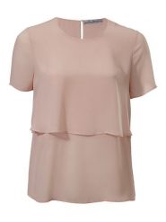 Heine Bluzka w kolorze jasnoróżowym rozmiar: 38. Różowe bluzki Heine, bez wzorów, bez kołnierzyka, bez ramiączek. Za 43.47 zł.