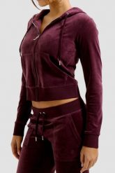 JUICY COUTURE Fioletowa damska bluza Robertson Hoodie, Rozmiar M. Fioletowe bluzy sportowe Juicy Couture, m, bez wzorów, z elastanu, bez kaptura. W wyprzedaży za 419.99 zł.
