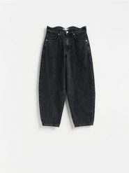 Jeansy barrel leg - szary. Szare jeansy Reserved, bez wzorów. Za 149.99 zł.