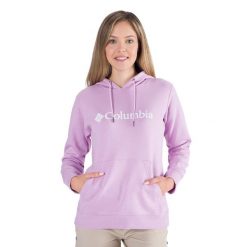 Bluza trekkingowa damska Columbia Logo. Fioletowe bluzy Columbia, s, bez wzorów, bez kaptura. Za 139.99 zł.