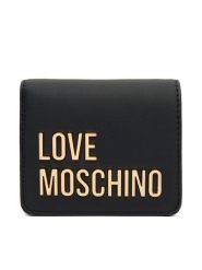 LOVE MOSCHINO Mały Portfel Damski JC5612PP1NKD0000 Czarny. Czarne portfele Love Moschino, bez wzorów, ze skóry. Za 399.99 zł.