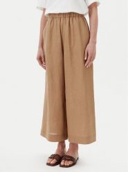 Max Mara Leisure Spodnie materiałowe Minnie 2516131018 Beżowy Relaxed Fit. Brązowe spodnie materiałowe Max Mara Leisure, bez wzorów, ze lnu. Za 589.99 zł.