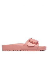 Birkenstock Klapki Madrid Big Buckle 1032033 Różowy. Czerwone klapki Birkenstock, bez wzorów, z syntetyku, bez obcasa. Za 249.99 zł.