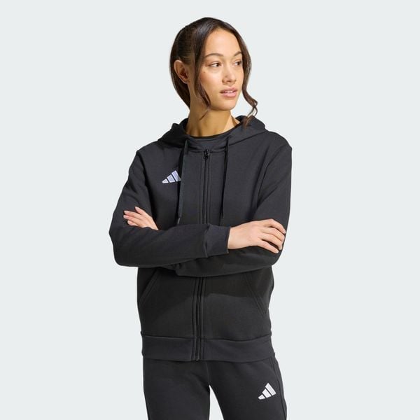 Bluza z kapturem Entrada26 z suwakiem na całej długości. Białe bluzy Adidas, m, bez wzorów, z bawełny, z kapturem. Za 219.00 zł.