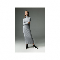 SUKIENKA WILLOW - SZARA. Szare sukienki Madnezz, m, z aplikacjami, z bawełny, klasyczne, bez kołnierzyka, bez ramiączek, dopasowane. Za 239.00 zł.