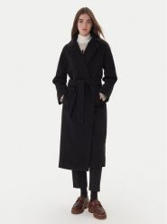 Weekend Max Mara Płaszcz wełniany Tempera 2525016082 Czarny Regular Fit. Czarne płaszcze Weekend Max Mara, na zimę, bez wzorów, z wełny, bez kaptura. Za 3,779.00 zł.