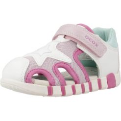 Sandały Geox Model B Sandal Iupidoo Gir Kolor Biały. Białe sandały Geox, bez wzorów, z syntetyku, bez obcasa, bez zapięcia. Za 159.99 zł.