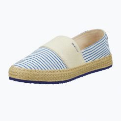 Espadryle damskie GANT Raffiaville. Brązowe espadryle GANT, bez wzorów, z materiału, bez obcasa, bez zapięcia. Za 299.99 zł.
