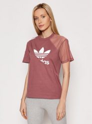 Adidas T-Shirt adicolor Split Trefoil HC7044 Różowy Regular Fit. Czerwone t-shirty Adidas, bez wzorów, z bawełny, bez kołnierzyka, bez ramiączek. Za 99.99 zł.