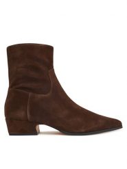 Nokwol Botki Dusty Brązowy. Brązowe botki Nokwol, bez wzorów, ze skóry, bez obcasa, na płaskiej podeszwie, bez zapięcia. Za 659.99 zł.