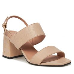 Sandały Pollini. Brązowe sandały Pollini, bez wzorów, bez obcasa, na słupku, bez zapięcia. Za 1,589.00 zł.
