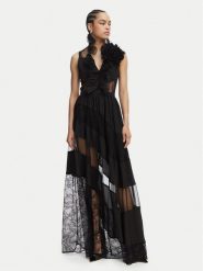 Babylon Sukienka wieczorowa EL0707 Czarny Regular Fit. Czarne sukienki Babylon, bez wzorów, z syntetyku, wizytowe, bez kołnierzyka, bez ramiączek. Za 2,609.00 zł.