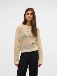 Vero Moda Sweter w kolorze beżowym rozmiar: S. Brązowe swetry Vero Moda, s, bez wzorów, ze splotem, bez ramiączek. Za 81.45 zł.