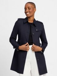 Tommy Hilfiger Płaszcz Kobiety Bawełna niebieski, XS. Niebieskie płaszcze TOMMY HILFIGER, xs, bez wzorów, z bawełny, bez kaptura. Za 1,299.95 zł.