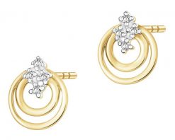 Kolczyki z żółtego złota z diamentami - koła - 0,02 ct - próba 375. Żółte kolczyki Apart, z diamentem, złote. Za 1,049.00 zł.