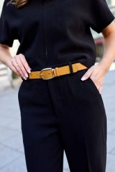 Pasek skórzany BELTIMORE r.95-110 cm D94 żółty. Żółte paski bez wzorów. Za 41.99 zł.