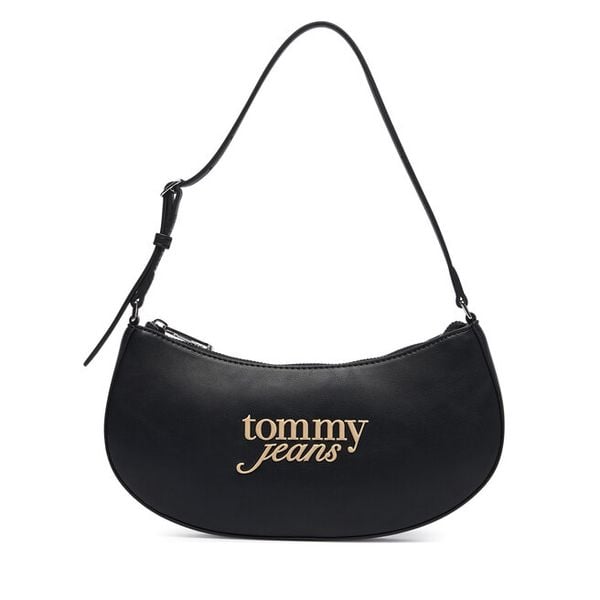 Torebka Tommy Jeans. Czarne torebki klasyczne Tommy Jeans, bez wzorów, z jeansu, bez dodatków. Za 329.99 zł.
