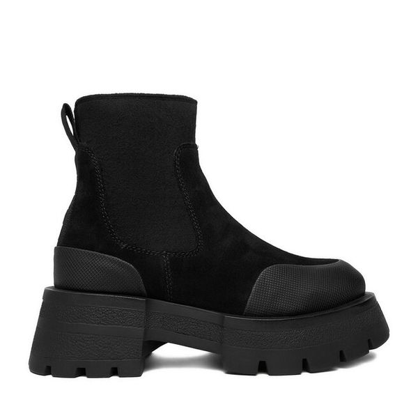 Sztyblety G-Star Raw. Czarne botki G-Star Raw, bez wzorów, bez obcasa, na płaskiej podeszwie, bez zapięcia. Za 439.99 zł.