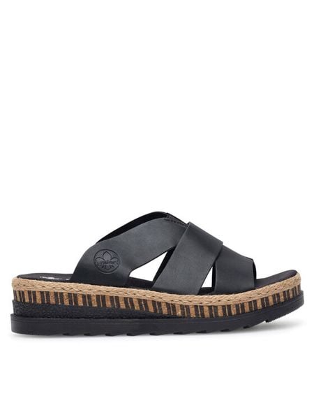 Rieker Espadryle V7989-00 Czarny. Czarne espadryle Rieker, bez wzorów, z syntetyku, bez obcasa, bez zapięcia. Za 289.99 zł.