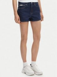 Calvin Klein Jeans Szorty jeansowe LV047F768G Granatowy Slim Fit. Niebieskie szorty Calvin Klein Jeans, bez wzorów, z bawełny. Za 369.99 zł.