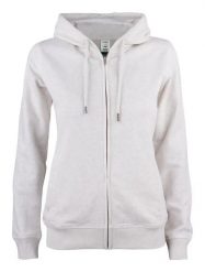 Clique Premium OC Hoody Full Zip Women – damska bluza z kapturem z bawełny. Szare bluzy CLIQUE, xl, bez wzorów, z bawełny, z kapturem. Za 293.99 zł.