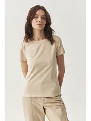 TATUUM Koszulka "Mikaja" w kolorze beżowym rozmiar: S. Brązowe bluzki Tatuum, s, bez wzorów, z bawełny, bez kołnierzyka, bez ramiączek. Za 92.64 zł.