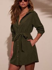 LA Angels Sukienka w kolorze khaki rozmiar: L. Brązowe sukienki LA Angels, l, bez wzorów, bez kołnierzyka, bez ramiączek, mini. Za 165.99 zł.