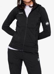 Bluza polarowa damska Mammut Taiss ML Hooded Jacket. Czarne bluzy Mammut, l, bez wzorów, z elastanu, bez kaptura. Za 703.99 zł.