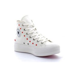 Converse Chuck Taylor All-Star Lift Hi White Red. Białe trampki Converse, bez wzorów, bez zapięcia. Za 864.31 zł.