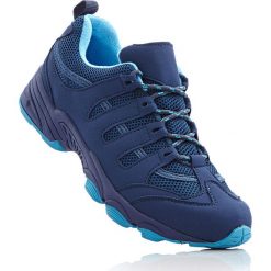 Kozaki trekkingowe bonprix ciemnoniebiesko-turkusowy. Niebieskie obuwie sportowe bonprix, z materiału, bez zapięcia. Za 89.99 zł.