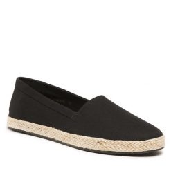 Espadryle DeeZee. Czarne espadryle DeeZee, bez wzorów, bez obcasa, bez zapięcia. Za 79.99 zł.