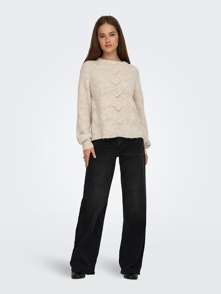 ONLY Sweter w kolorze beżowym rozmiar: S. Brązowe swetry Only, s, bez wzorów, ze splotem, bez ramiączek. Za 104.89 zł.