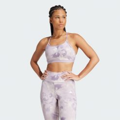 Biustonosz Aeroreact Training Essentials Light Support Tie-Dye Flower-Print. Czerwone bielizna sportowa Adidas, xl, bez wzorów, z materiału. Za 179.00 zł.