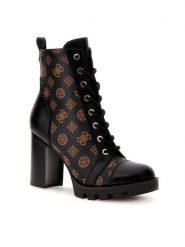 Guess Botki FL8NYD FAL10 Czarny. Czarne botki Guess, z aplikacjami, ze skóry, bez obcasa, na słupku, bez zapięcia. Za 919.99 zł.