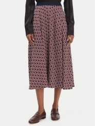 Tommy Hilfiger Spódnica trapezowa WW0WW49373 Bordowy Regular Fit. Czerwone spódnice TOMMY HILFIGER, bez wzorów, z wiskozy, trapezowe. Za 459.99 zł.