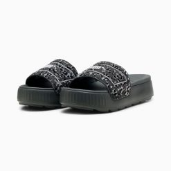 Klapki damskie Puma KARMEN szare 39540102 r 35.5. Szare klapki Puma, bez wzorów, ze skóry, bez obcasa. Za 146.17 zł.