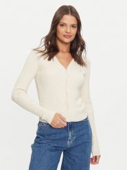 Tommy Jeans Kardigan Essential DW0DW18682 Brązowy Slim Fit. Brązowe kardigany Tommy Jeans, s, bez wzorów, z jeansu. Za 219.99 zł.