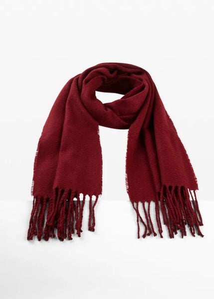 Miekki szal z frędzelkami. Brązowe szaliki bonprix, bez wzorów, eleganckie. Za 67.99 zł.