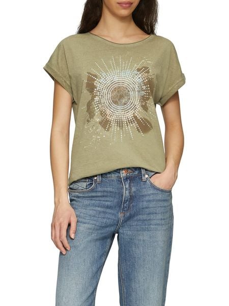 S.Oliver Koszulka w kolorze khaki rozmiar: L. Brązowe bluzki S.Oliver, l, bez wzorów, z bawełny, bez kołnierzyka, bez ramiączek. Za 64.95 zł.